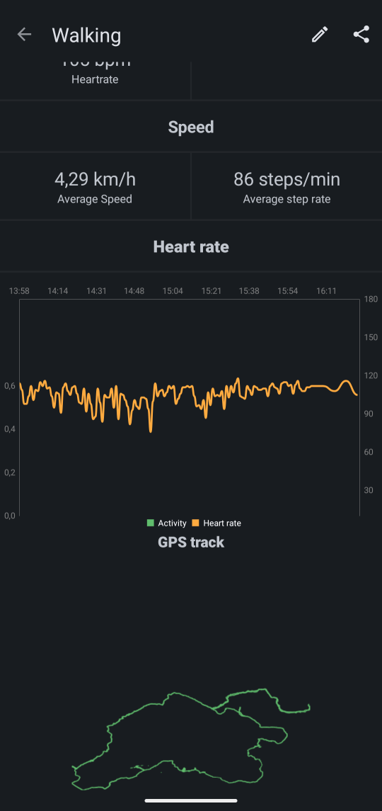 Workout GPX track without map